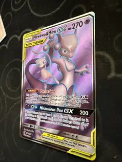 Pokemon Mewtwo & Mew GX Full Art Tag Team Holo 222/236 270 HP Ultra Rare - Image 4