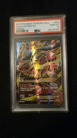 2017 POKEMON MEGA POWERS COLLECTION PROMO #55A FA/M LUCARIO EX PROMO - Image 1