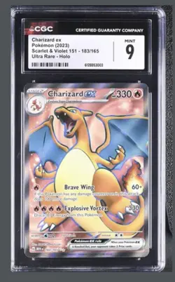 Pokemon TCG Charizard ex Ultra Rare Holo 183/165 SV: Scarlet & Violet 151 CGC 9 - Image 1