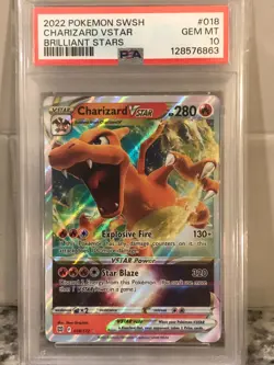 2022 Pokemon Brilliant Stars Charizard VSTAR 18 PSA 10 Gem Mint - Image 3