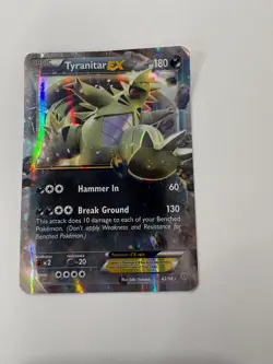 Pokemon XY Tyranitar EX 42/98 Ancient Origins Rare Holo EX DAMAGED - Image 1