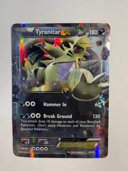 Pokemon XY Tyranitar EX 42/98 Ancient Origins Rare Holo EX DAMAGED - Image 2
