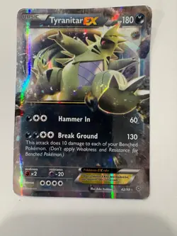 Pokemon XY Tyranitar EX 42/98 Ancient Origins Rare Holo EX DAMAGED - Image 3