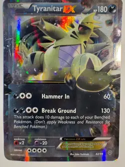Pokemon XY Tyranitar EX 42/98 Ancient Origins Rare Holo EX DAMAGED - Image 4
