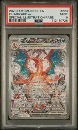 2023 POKEMON OBF EN-OBSIDIAN FLAMES SIR CHARIZARD EX #223 PSA 9 - Image 1