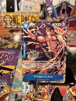 Portgas.D.Ace OP07-053 Alt Art 3rd Anniversary Stamped Promo One Piece TCG NM - Image 1