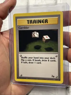 GAMBLER - Fossil Set - 60/62 - Common - Pokemon Card Unlimited Edition NM/MT Vtg - Image 2