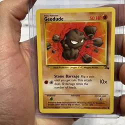 Geodude 47/62 NM/MT Fossil Pokemon Card Never Played Vintage Vtg Nintendo TCG - Image 1