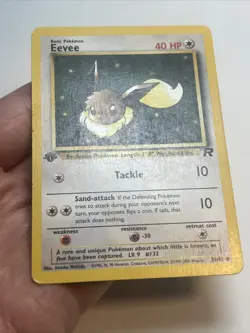 DAMAGED Eevee 55/82 Regular/Non-Holo Team Rocket AUTHENTIC Pokemon Card - Image 4
