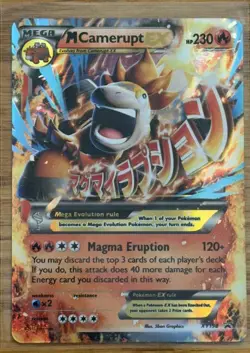 Camerupt Mega EX #XY198 Ultra Rare Black Star Promo 2017 Pokemon TCG Card - Image 1