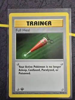 1999 Pokemon TCG Full Heal 82/102 Base Set 1st Edition Shadowless Card #82/102 - Image 1