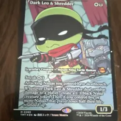 TMNT Dark Leo & Shredder Legendary Creature Card Black White 0289 2023 Wizards - Image 1