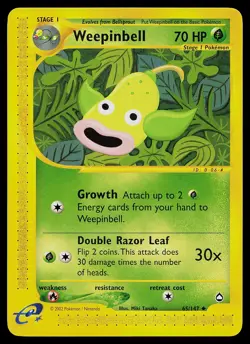 Pokemon Card - Weepinbell Aquapolis 65/147 Uncommon - Image 1