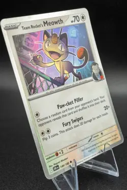Team Rocket's Meowth 149/182 - Destined Rivals - Cosmos Holo Pokemon Near Mint + - Image 2
