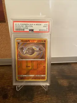 Pokemon 2019 Sun & Moon Hidden Fates #33 GEODUDE Reverse Holo PSA 9 LOW POP - Image 1