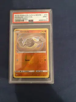 Pokemon 2019 Sun & Moon Hidden Fates #33 GEODUDE Reverse Holo PSA 9 LOW POP - Image 3
