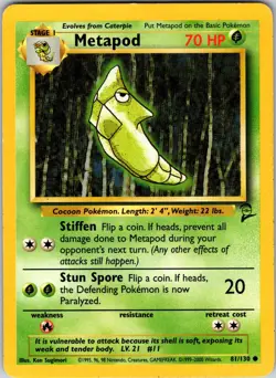 Metapod 081/130 Base Set 2 Pokemon LP Normal - Image 1