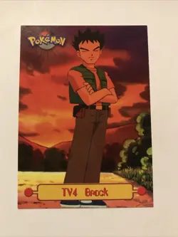 1999 Topps Pokemon TV Animation Edition TV4 Black Logo Brock - Image 1