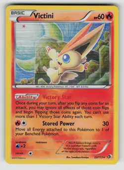 Victini 23/113 Holo Rare Legendary Treasures Pokemon Holo LP - Image 1