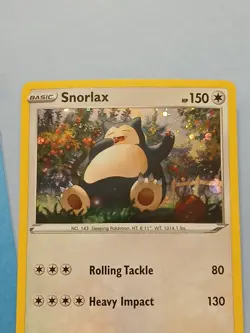 GALAXY SWIRL Pokemon Sword & Shield Base Set Snorlax 140/202 Promo Cosmos Holo - Image 4