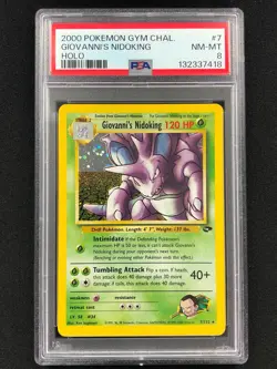 Pokemon 2000 Giovanni's Nidoking Holo 7/132 PSA 8 - Image 1