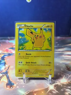Pokemon TCG Pikachu XY 42/146 Cosmos Holo Lego Movie Promo Exclusive HP-DMG - Image 1