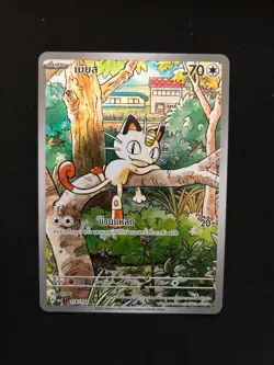 Meowth 118/103 Phantasmal Flames Illustration Art Rare AR Pokemon Thai - Image 1