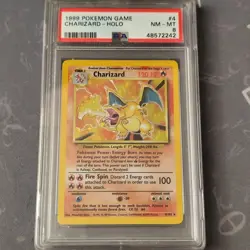 Pokemon Base Set Holo Rare Charizard 4/102 PSA 8 NM-MT - Image 1