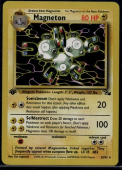 Pokemon TCG Magneton Fossil 26/62 Regular 1st Edition - Rare - Image 1
