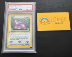 Ditto 3/62 Fossil Holo 1st Edition Pokemon PSA 8 - Image 1