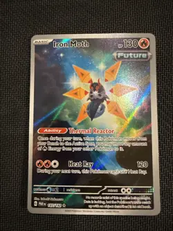 Pokemon TCG Iron Moth 187/182 SV04 Paradox Rift Illustration Rare Holo - Image 1