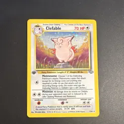 Pokemon TCG Clefable 1st Edition Jungle Holo Rare 01/64 70 HP 1999 - Image 1