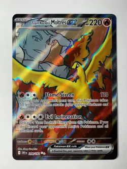 Pokemon: Team Rocket's Moltres EX Ultra Rare Full Art Holo 208/182 (Near Mint) - Image 1
