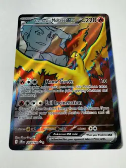 Pokemon: Team Rocket's Moltres EX Ultra Rare Full Art Holo 208/182 (Near Mint) - Image 2