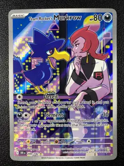 Pokemon: Team Rocket's Murkrow Illustration Rare IR Full Art Holo 200/182 - Image 1