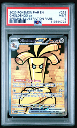 Pokemon Gholdengo ex 252/182 Paradox Rift SI Rare PSA 9 - Image 1