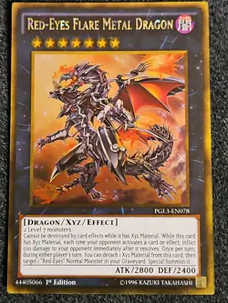 1x Red-Eyes Flare Metal Dragon - PGL3-EN078 - Gold Rare - 1st Edition VLP - Image 1