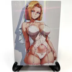 Dragon Ball Z Android 18 Sexy Hot Anime Waifu Girl Lewd Goddess Story Art Card - Image 2