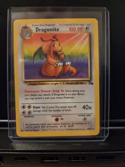 Dragonite Fossil 19/62 Rare Vintage Pokemon Card WOTC TCG - Image 1
