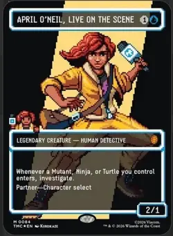 MAGIC THE GATHERING April O'Neil Live on the Scene Borderless Surge Foil MTG - Image 1
