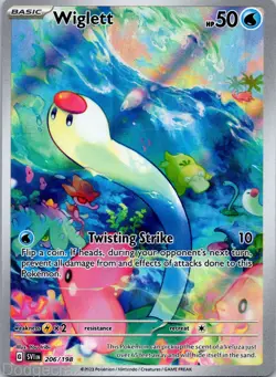 Wiglett 206/198 Illustration Rare Scarlet & Violet Pokemon NM - Image 1