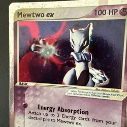 Pokemon Mewtwo EX 101/109 Ruby & Sapphire Ultra Rare with SWIRL 🌀🌀 - Image 3