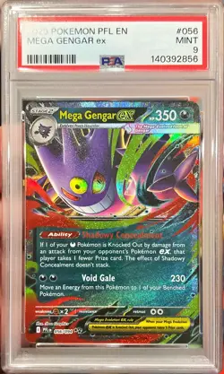 2025 Pokemon Phantasmal Flames Mega Gengar Ex 056/094 Holo PSA 9 Mint - Image 1