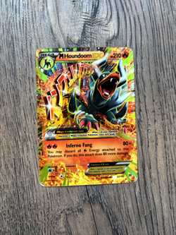 Mega M HOUNDOOM EX 22/162 XY BREAKthrough HOLO FULL ART Pokemon - Image 1