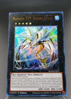 Yugioh! Number S37: Spider Shark - BLMM-EN037 - Ultra Rare - 1st Edition Near Mi - Image 1