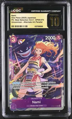 One Piece English Vol 4 Nami Alt Art CGC Pristine 10 BLACK LABEL OP09-070 - Image 1