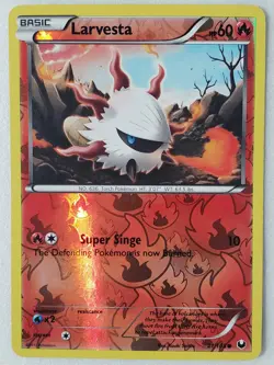 REVERSE HOLO Larvesta 21/108 VLP / NM Dark Explorers Pokemon Card - Kouki Saitou - Image 1