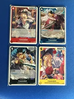 Cavendish One Piece TCG 4-card lot OP04/OP10 Rares+OP01/OP10 Common - ships PWE - Image 1