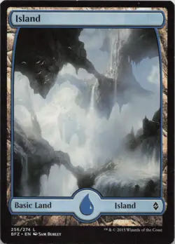 Island Full Art L Battle for Zendikar 256 LP MTG - Image 1