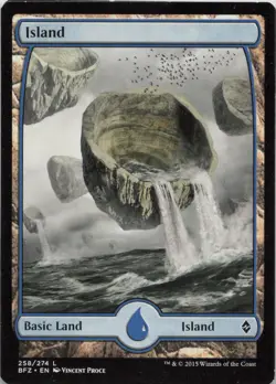 Island Full Art L Battle for Zendikar 258 LP MTG - Image 1